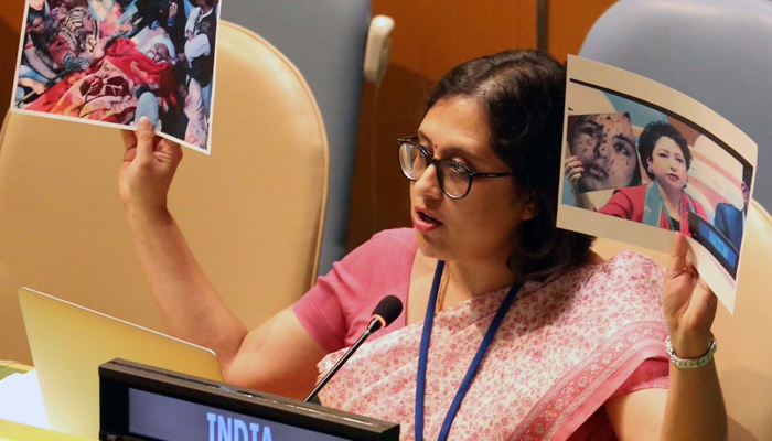 संयुक्त राष्ट्र में भारत ने पाकिस्तान के झूठ से पर्दा उठाया।